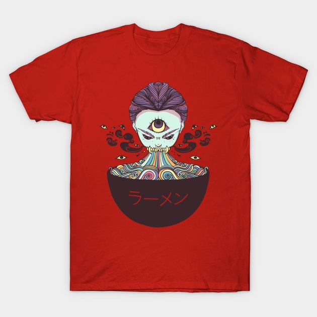 Magic Rainbow Ramen Noodle Anime Art T-Shirt by cellsdividing